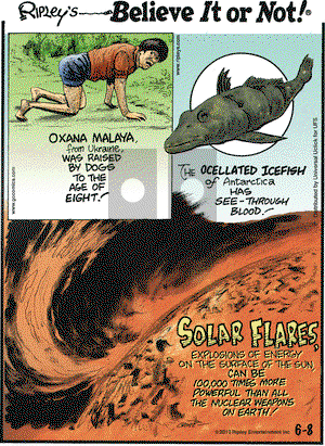 Ripley's Believe It or Not on Saturday June 8, 2013 Comic Strip