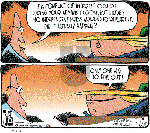 Tom Toles on Tuesday December 6, 2016 Comic Strip
