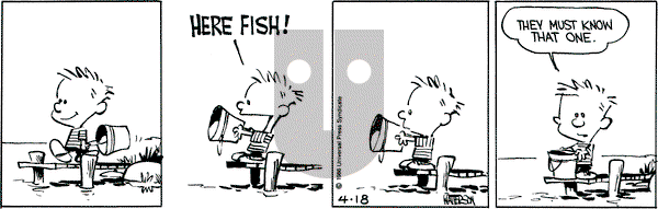 Calvin and Hobbes on Friday April 18, 1986 Comic Strip