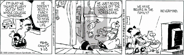 Over the Hedge on Saturday February 28, 1998 Comic Strip