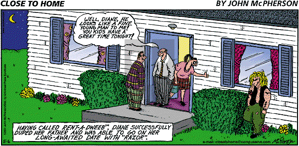 Close to Home on Monday June 4, 2001 Comic Strip
