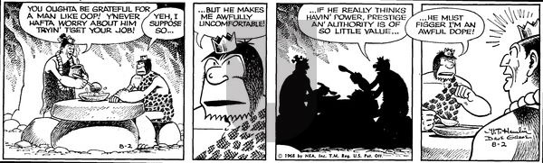 Alley Oop on Friday August 2, 1968 Comic Strip
