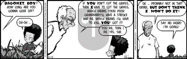 The Boondocks on Friday March 21, 2008 Comic Strip