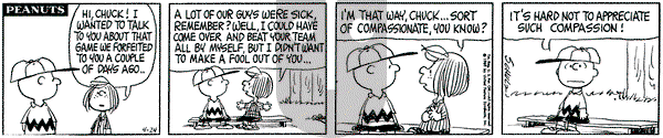 Peanuts on Thursday April 24, 1969 Comic Strip