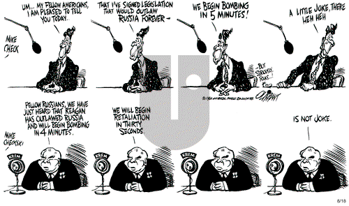Pat Oliphant on Saturday August 18, 1984 Comic Strip