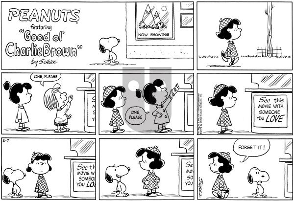 Peanuts on Sunday February 7, 1971 Comic Strip