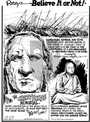 Ripley's Believe It or Not on Tuesday December 27, 2005 Comic Strip
