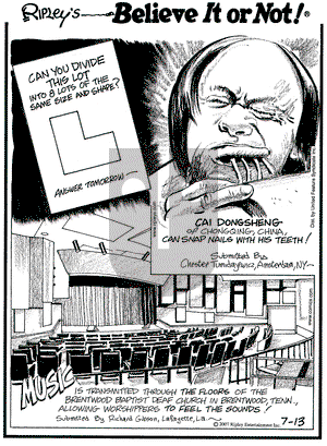 Ripley's Believe It or Not on Friday July 13, 2007 Comic Strip