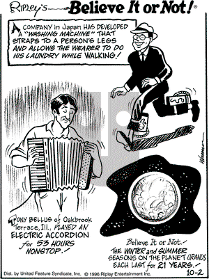 Ripley's Believe It or Not on Wednesday October 2, 1996 Comic Strip