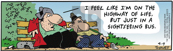 Frank and Ernest on Friday April 9, 2004 Comic Strip