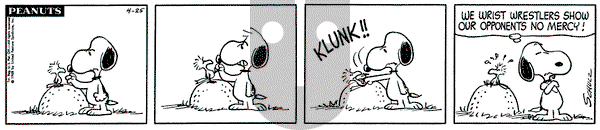 Peanuts on Thursday April 25, 1968 Comic Strip