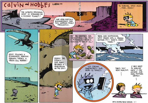 Calvin and Hobbes on Sunday October 4, 2015 Comic Strip