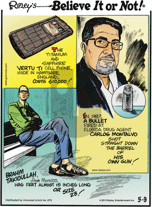 Ripley's Believe It or Not on Thursday May 9, 2013 Comic Strip