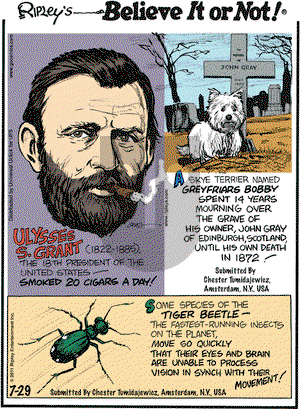 Ripley's Believe It or Not on Friday July 29, 2011 Comic Strip