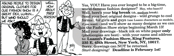 Luann on Saturday January 14, 1995 Comic Strip