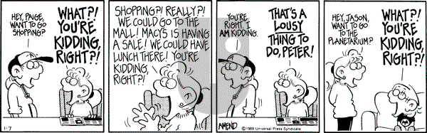 FoxTrot on Saturday January 7, 1989 Comic Strip