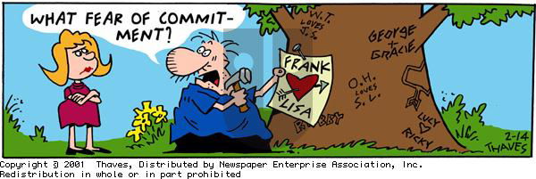 Frank and Ernest on Wednesday February 14, 2001 Comic Strip