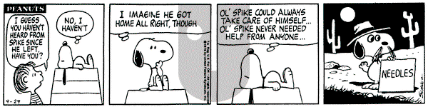 Peanuts on Monday September 29, 1975 Comic Strip