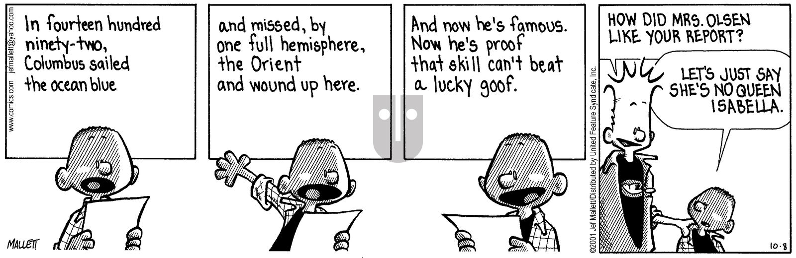 Frazz - Monday October 8, 2001 Comic Strip