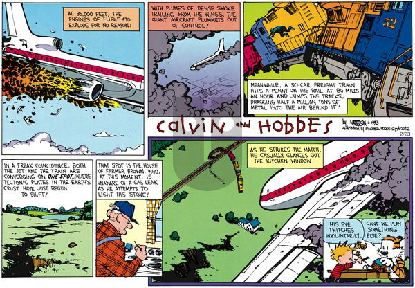 Calvin and Hobbes on Sunday April 11, 1993 Comic Strip