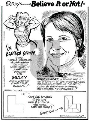 Ripley's Believe It or Not on Saturday July 14, 2007 Comic Strip