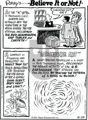 Ripley's Believe It or Not on Tuesday May 15, 2001 Comic Strip