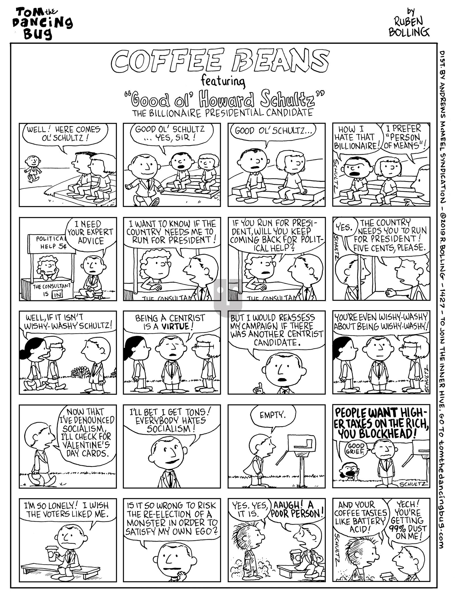 Tom the Dancing Bug - Monday February 25, 2019 Comic Strip