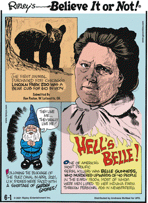 Ripley's Believe It or Not on Tuesday June 1, 2021 Comic Strip