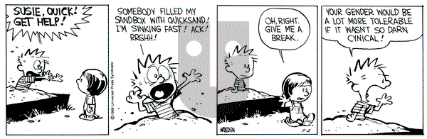 Calvin and Hobbes on Saturday July 2, 1988 Comic Strip