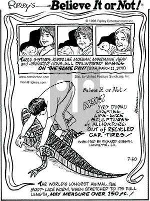 Ripley's Believe It or Not on Thursday July 30, 1998 Comic Strip