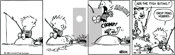 Calvin and Hobbes on Saturday April 19, 1986 Comic Strip