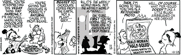 Over the Hedge on Tuesday October 23, 2001 Comic Strip