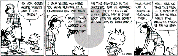Calvin and Hobbes - Wednesday July 1, 2020 Comic Strip