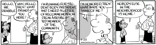 Drabble on Monday March 25, 2002 Comic Strip