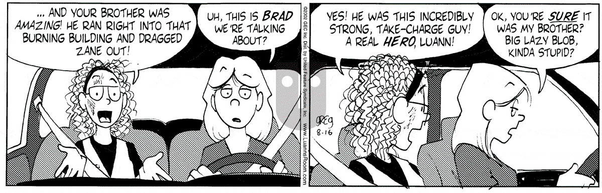Luann - Friday August 16, 2002 Comic Strip