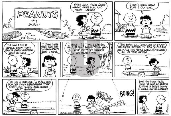 Peanuts on Sunday December 27, 1959 Comic Strip