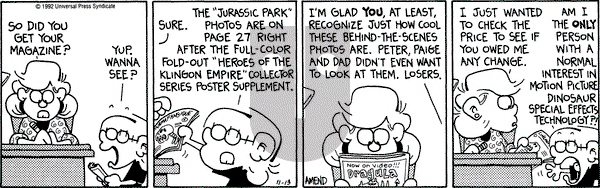 FoxTrot - Friday November 13, 1992 Comic Strip
