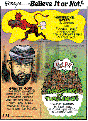 Ripley's Believe It or Not - Saturday August 23, 2014 Comic Strip