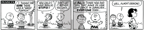 Peanuts on Wednesday November 2, 1960 Comic Strip