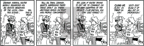 Doonesbury on Friday November 11, 1977 Comic Strip