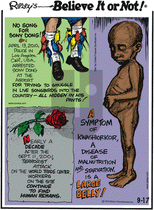 Ripley's Believe It or Not on Friday September 17, 2010 Comic Strip