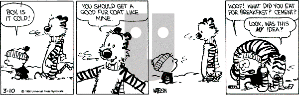 Calvin and Hobbes - Monday March 10, 1986 Comic Strip