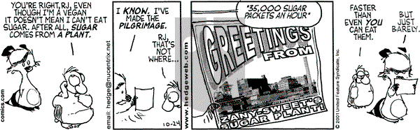 Over the Hedge on Wednesday October 24, 2001 Comic Strip