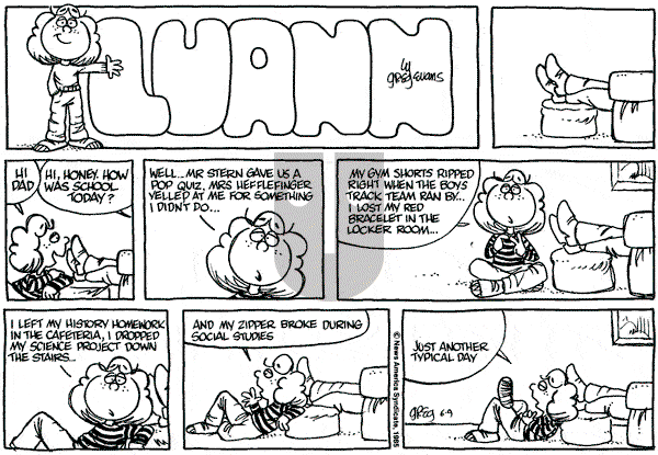 Luann on Sunday June 9, 1985 Comic Strip