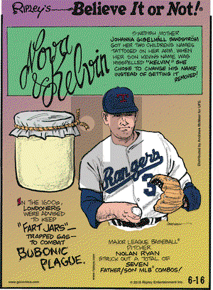 Ripley's Believe It or Not on Saturday June 16, 2018 Comic Strip