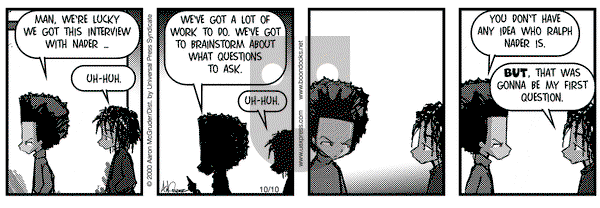 The Boondocks on Tuesday October 10, 2000 Comic Strip