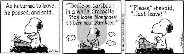 Peanuts - Wednesday October 26, 1994 Comic Strip