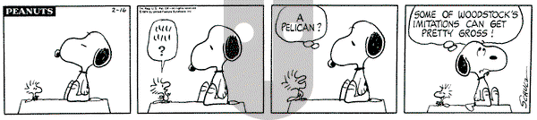 Peanuts on Saturday February 16, 1974 Comic Strip