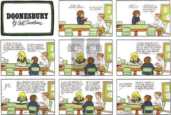 Doonesbury on Sunday September 23, 1979 Comic Strip