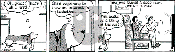 Fred Basset - Monday January 7, 2002 Comic Strip